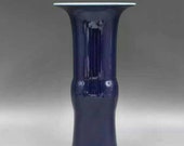 Chinese antique Qing dynasty Kangxi style Ji Lan Blue glaze porcelain huagu hua gu vase,Chinese antique vase,Ornament,ceramic vintage art
