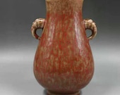 Chinese antique Qing dynasty Kangxi style underglaze red glaze porcelain yuhuchun vase,Chinese antique vase,Ornament,ceramic collection