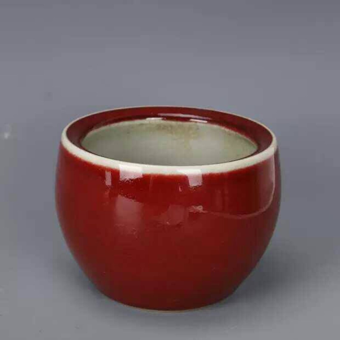 Chinese Antique Late Qing Dynasty Style Kiln Change Red Glaze Porcelain