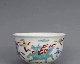 China antique Porcelain Ming chenghua Hand painting chicken doucai bowl Teacup 