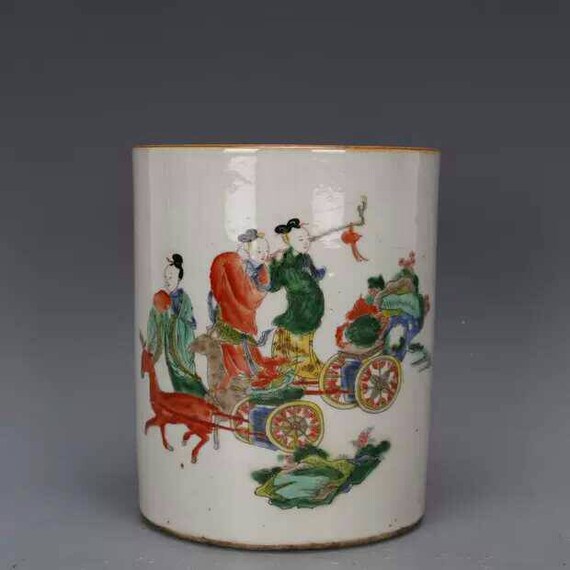 Chinese Antique Qing Dynasty Kangxi Style Famille Verte Wucai Etsy