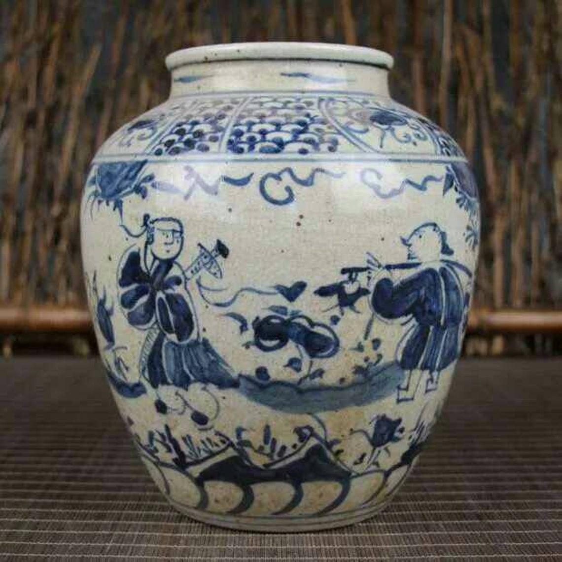 Chinesische antike Porzellan Qing Dynastie Stil blau und weiß Etsy