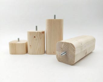 Thick Pine Furniture legs - Unfinished pine ready to paint or stain