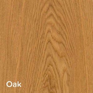 May include: Close-up of three wood samples: walnut, oak, and beech. The walnut sample is dark brown with a distinctive grain pattern. The oak sample is a light brown with a straight grain pattern. The beech sample is a light beige with a fine grain pattern.