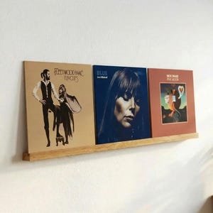 Trähylla för vinylskivor: Väggmonterad albumdisplay