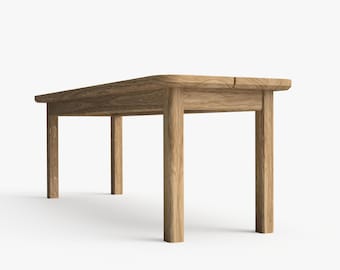 Modern Oak Hallway Bench: Scandinavian Entryway Table (100x45x45 cm)