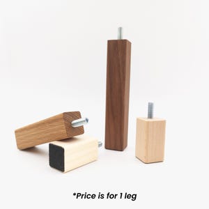 Square Wood Cabinet Leg: Handmade Furniture Replacement - Sold as Single Leg