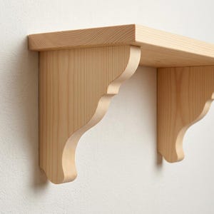 Corbel in Pine, Profiled Wooden Shelf bracket