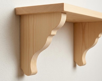 Corbel in Pine, Profiled Wooden Shelf bracket