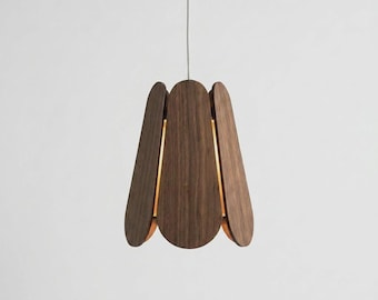 Wood Pendant Lampshade — Modern Wood Ceiling Light Shade