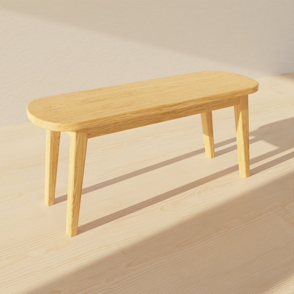 Hallway Bench - Made in Sweden By Hand - modern hall seat - oblong bedroom seat - Small side table - hallway bench oak