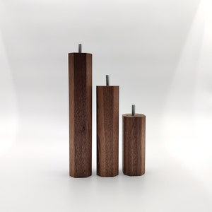 Octagon Furniture Legs In Solid Wood - Sweden Made Furniture legs - Bed feet - cabinet feet oak - Sofa accessories - Sold As 1 Leg
