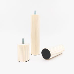 Stained Pine Furniture Leg: Round Cabinet/Sofa Feet - (Sold As 1 Leg)