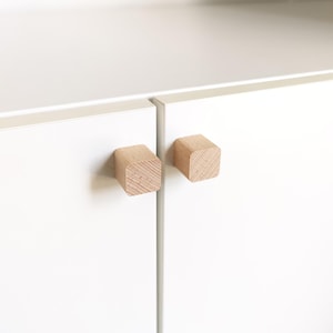 Square wood knob , wooden knobs for Ikea besta door and drawer, handmade doorknob, 20x20x20mm, minimalistic knob walnut oak beech
