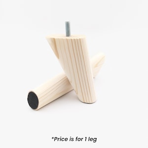 Stained Angled Pine Furniture Legs: Tapered Cabinet Feet (Sold As 1 Leg)