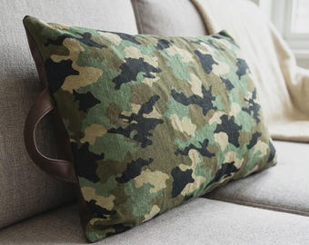 Camo Pillow - Synthetic leather backside