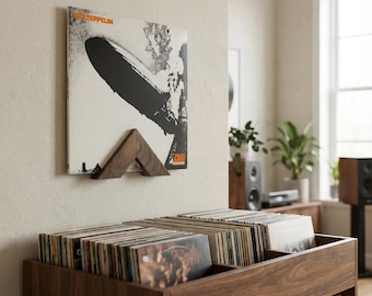 Handmade Hardwood Vinyl Record Shelf: Wall Mounted LP Display