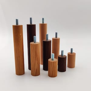 Round Furniture Legs - Wooden round cabinet legs - Wooden replacement legs - Bed legs - Home decor - Wooden accents - Sold As 1 Leg