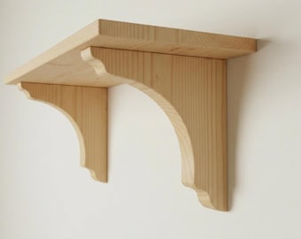 Corbel in Pine, Profiled Wooden Shelf bracket - Decorative bracket