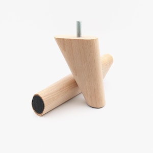 Mid-Century Modern Wood Furniture Leg: Angled Sofa, Bed, Cabinet Leg