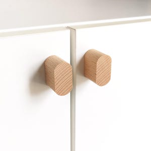 Wooden Oval Knob 28x15mm – Unfinished Beech, Oak, Walnut – Smooth Round Edges – Cabinet, Drawer, IKEA Furniture Handle