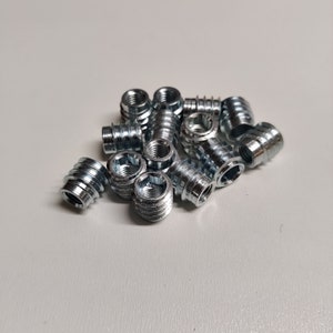 10x Rampa threaded inserts and bolts - Threaded screws black - threaded fastenings - furniture hardware