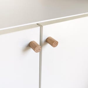 Furniture knob wood, wooden handle for Ikea Kallax door and drawer, handmade doorknob, Ø 13 mm, height 20 mm, minimalistic knob walnut