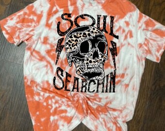 Soul Searchin Halloween Bleached Tee| Halloween Tee| Bleached Tee| Sublimation