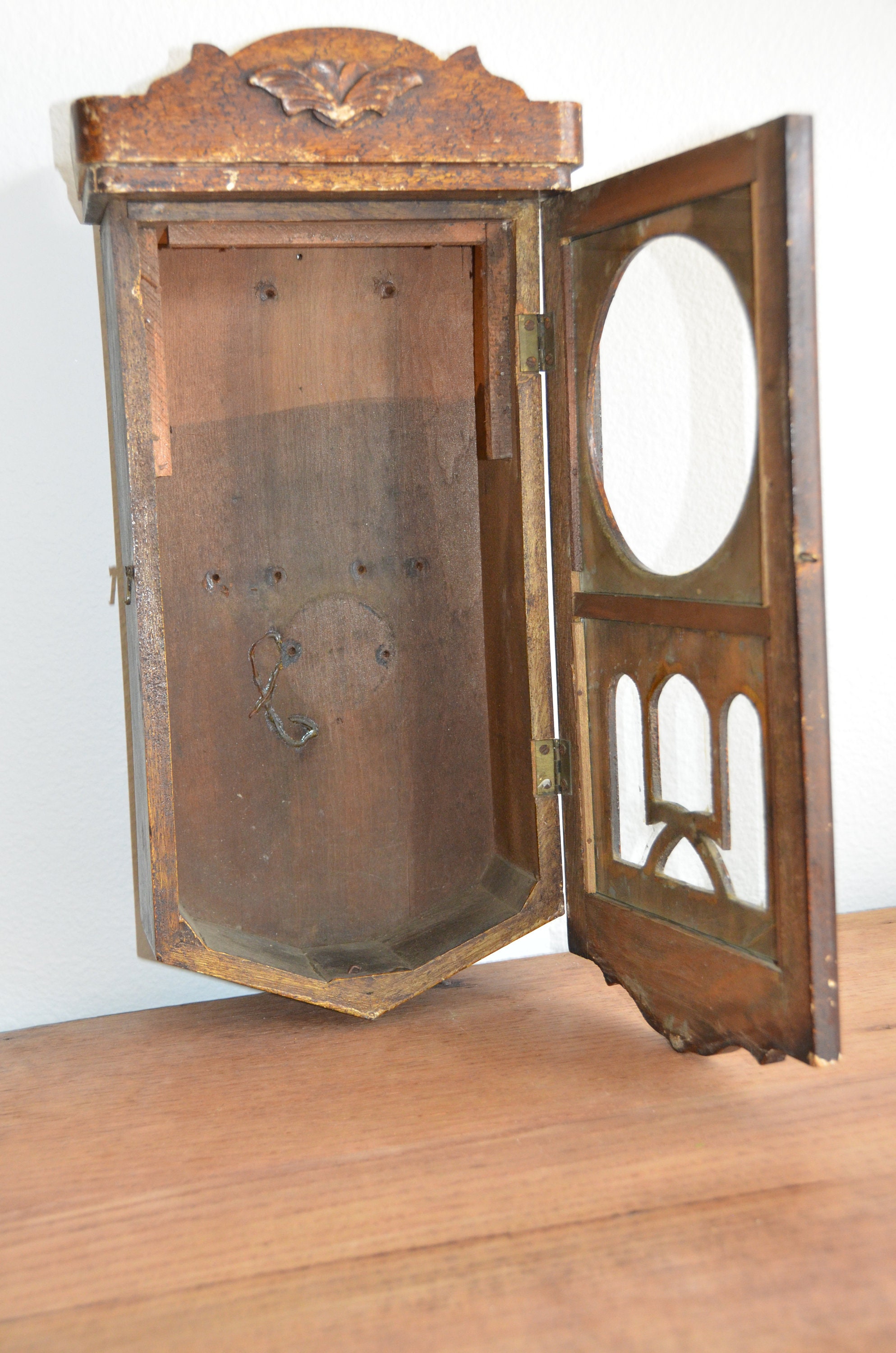 Vintage Clock Wood Display Box Old Clock Case Etsy