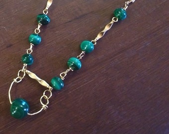 Collier Malachite - Collier de malachite unique et fait main