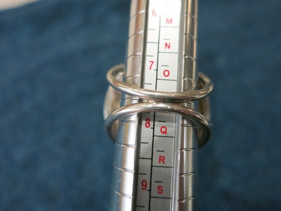 Modernist mod silver ring with bubble glass - image 4