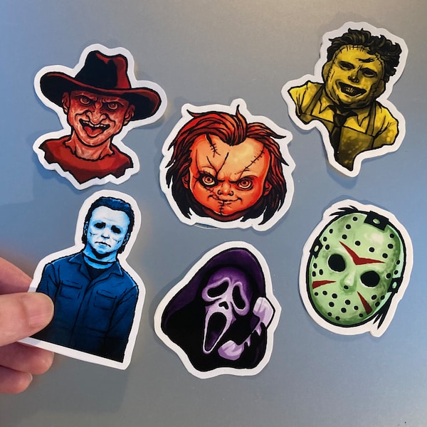 Slashers Sticker Sheet, Set of 6 Stickers