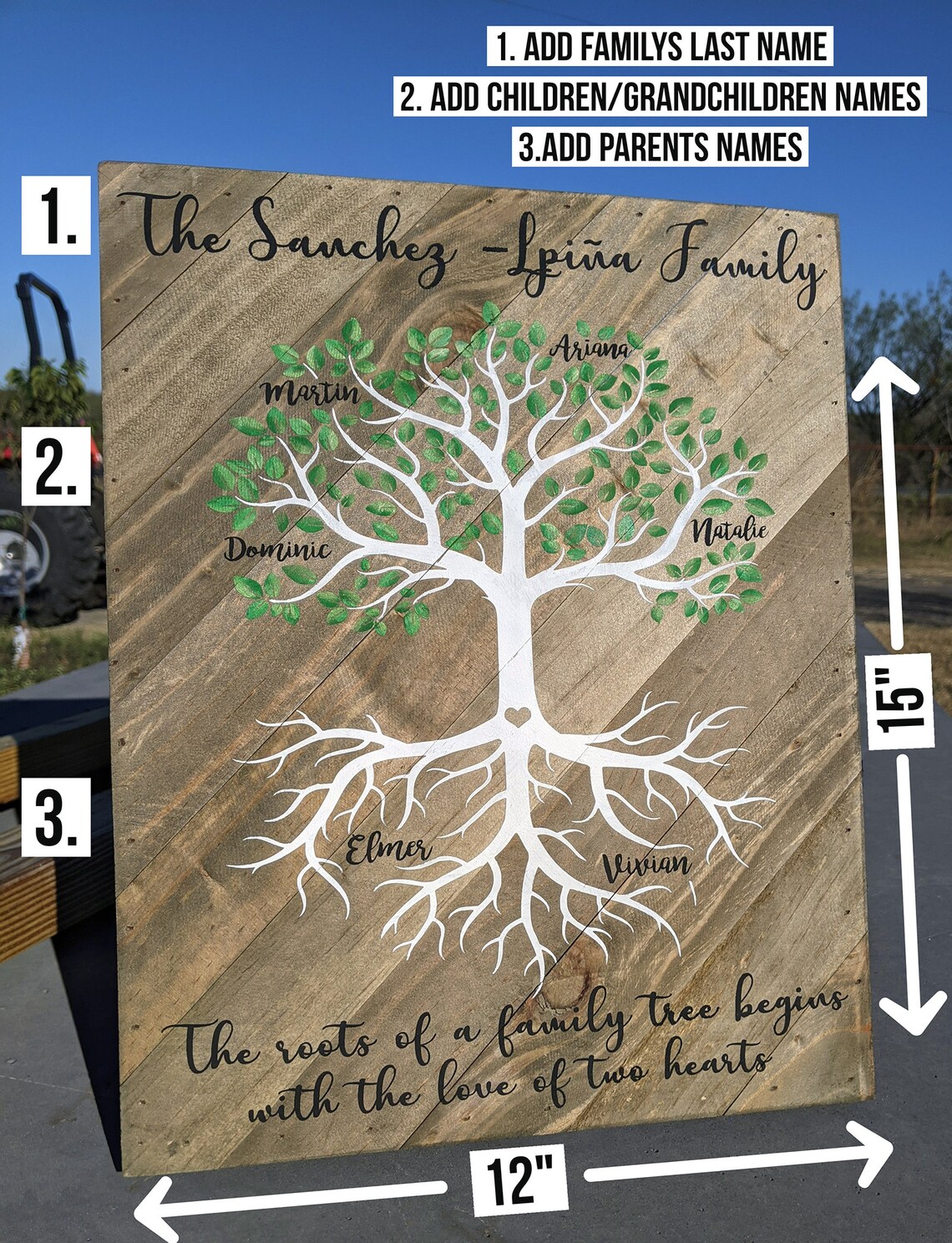 Personalized Custom Family Tree Painting, Custom Wood Canvas, Custom ...