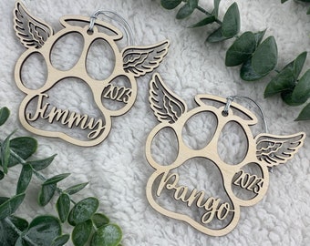 Pet Memorial Christmas Ornament, Cat Memorial, Dog Memorial, Memorial Ornament, Wood Christmas Ornament, RIP, Ornament, Pet, keepsake