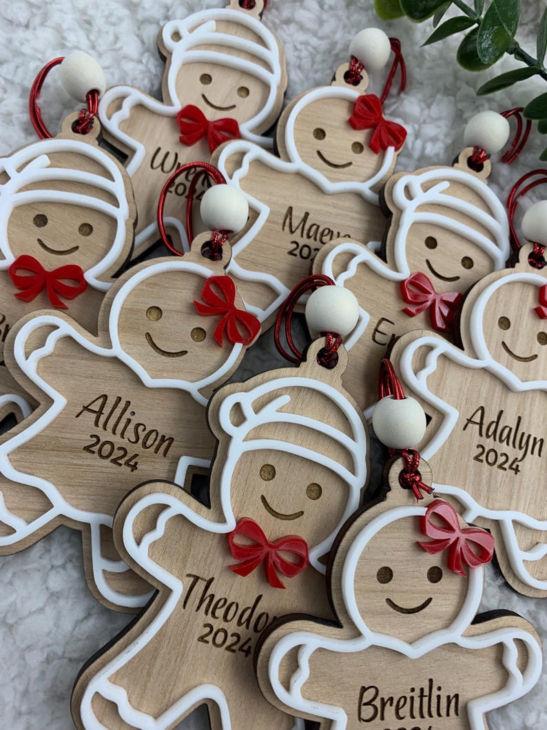 Personalized Gingerbread Boy and Girl Ornament, Name Ornament