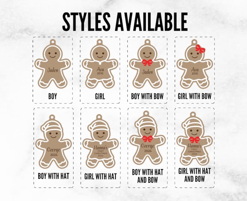Personalized Gingerbread Boy and Girl Ornament, Name Ornament