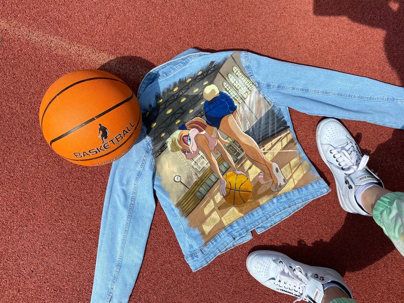 Custom Denim Jacket Lola bunny looney tunes / Painted Denim Etsy
