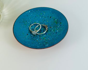 Emaille Trinket Schale Teal Kleine Dekorative Schale Teelichthalter Ring Manschettenknöpfe Schale