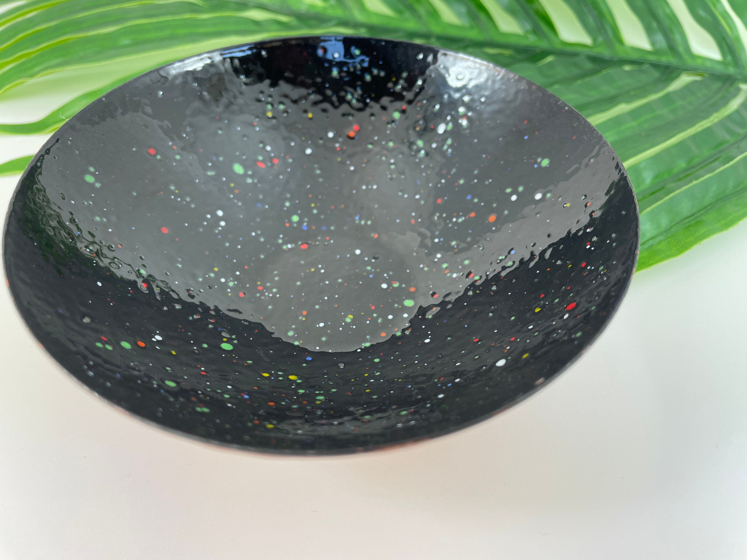 Schwarze Emaille Trinket Schale kleine dekorative Schale Kerze | Etsy