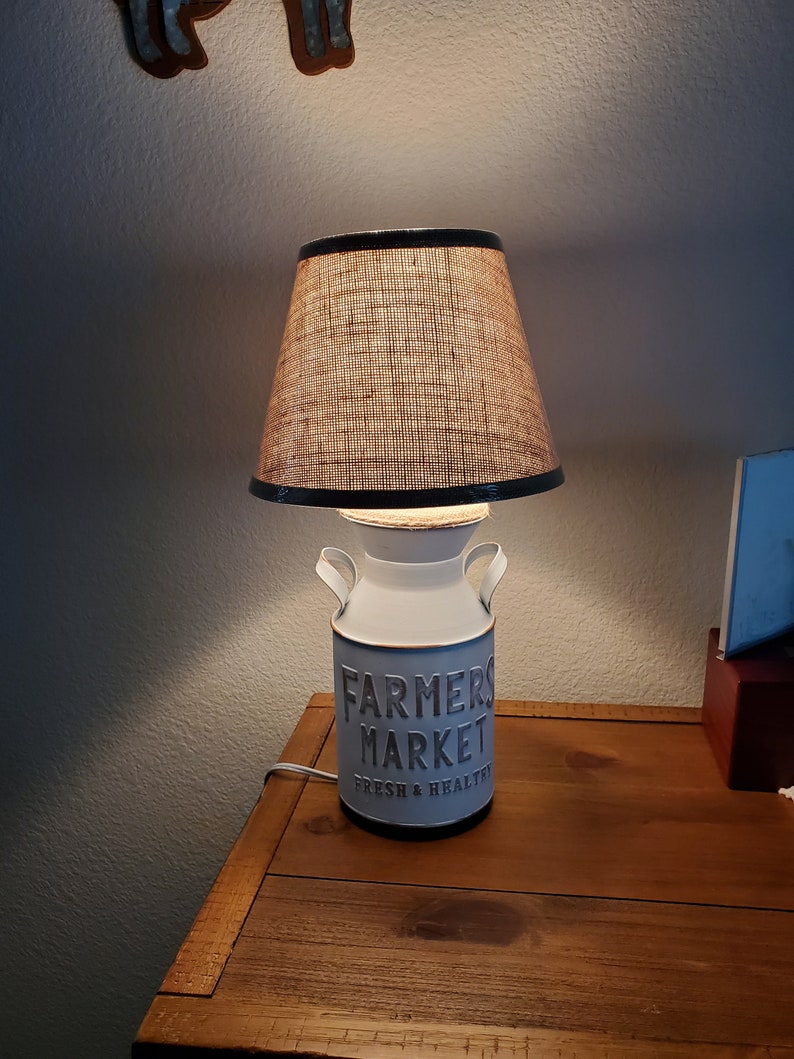 White Milk Jug Farmhouse Lamp Etsy
