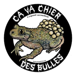 Sticker crapaud, amphibien caractériel