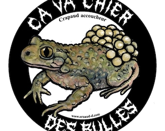 Sticker crapaud, amphibien caractériel