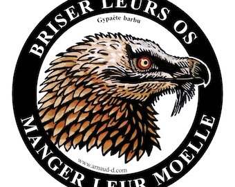Sticker Autocollant Vautour Gypaète barbu Rapace fier et libre
