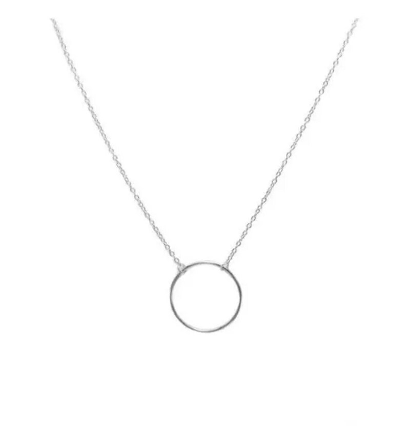 Dainty Necklace Bridesmaid Gift Minimalist Necklace Gift for her Gift for Mom Minimalist Circle Necklace Choker Necklace