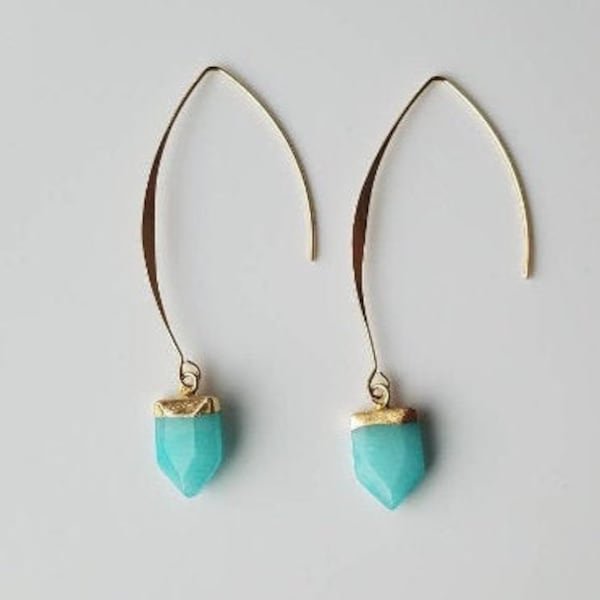 Amazonite Drop Earrings, Amazonite Earrings, Dangle Earrings, Black Own Shop, Gift for Mom, Gift for Her, Gift for Friend