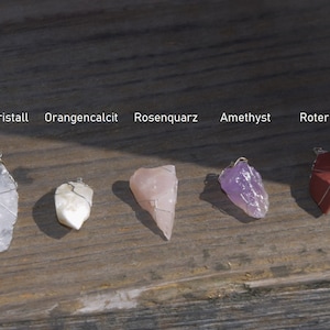 Kristallkette Bergkristall Amethyst Rosenquarz Kette mit Bedeutung Bild 1