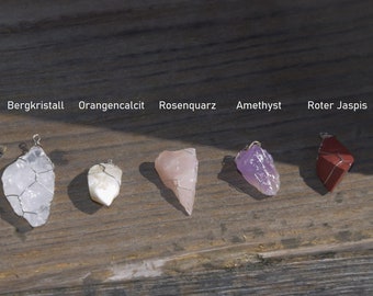 Kristallkette | Bergkristall | Amethyst | Rosenquarz | Kette mit Bedeutung