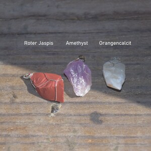 Kristallkette Bergkristall Amethyst Rosenquarz Kette mit Bedeutung Roter Jaspis