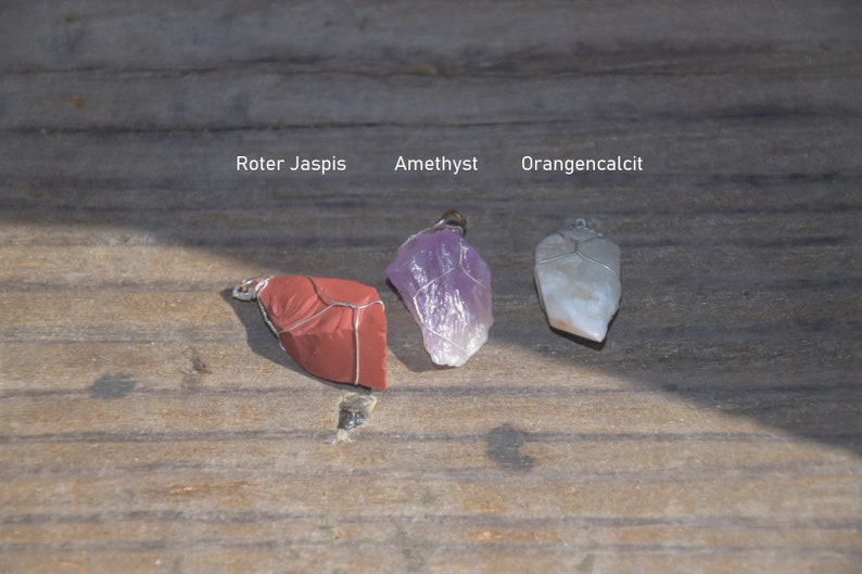 Kristallkette Bergkristall Amethyst Rosenquarz Kette mit Bedeutung Roter Jaspis