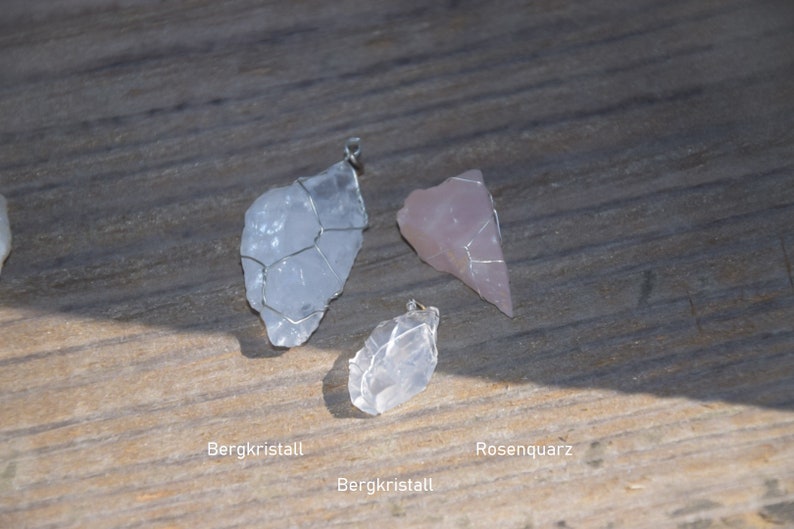 Kristallkette Bergkristall Amethyst Rosenquarz Kette mit Bedeutung Bergkristall